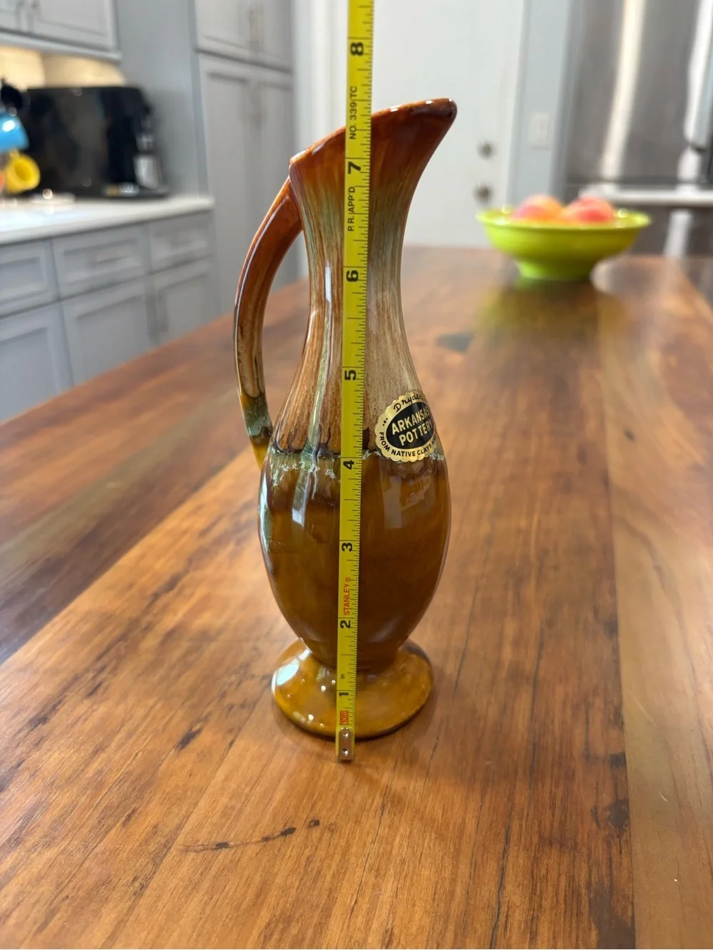 Vintage Dryden Arkansas Pottery Bud Vase - Brown Drip Glaze